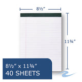 Roaring Spring® Recycled Legal Pad, Wide/Legal Rule, 40 White 8.5 x 11 Sheets, Dozen (ROA74713)