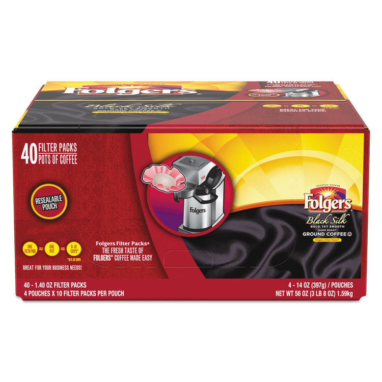 Folgers® Coffee Filter Packs, Black Silk, 1.4 oz Pack, 40Packs/Carton (FOL00016) Case of 4