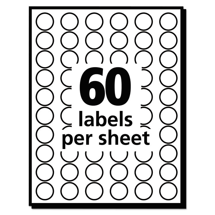 Avery® Handwrite Only Self-Adhesive Removable Round Color-Coding Labels, 0.5" dia, Neon Orange, 60/Sheet, 14 Sheets/Pack, (5062) (AVE05062) Pack of 800