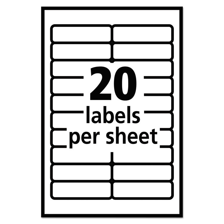 Avery® Removable Multi-Use Labels, Inkjet/Laser Printers, 0.5 x 1.75, White, 20/Sheet, 42 Sheets/Pack, (5422) (AVE05422)