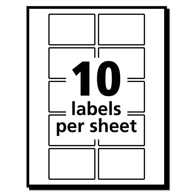 Avery® Removable Multi-Use Labels, Inkjet/Laser Printers, 1 x 1.5, White, 10/Sheet, 50 Sheets/Pack, (5434) (AVE05434)