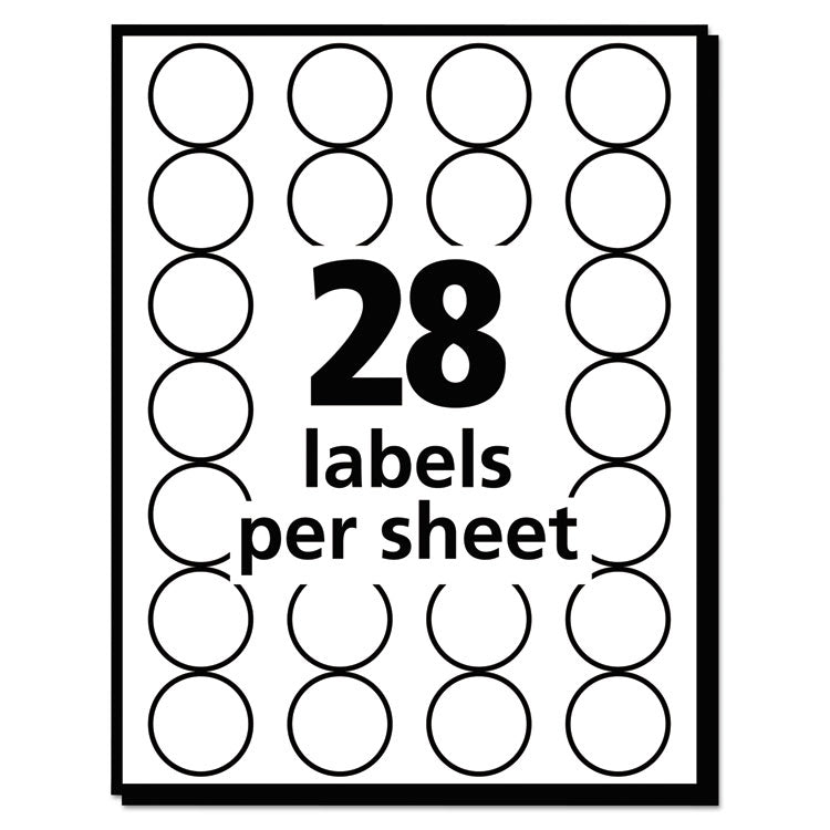 Avery® Handwrite Only Self-Adhesive Removable Round Color-Coding Labels, 0.75" dia, Black, 28/Sheet, 36 Sheets/Pack, (5459) (AVE05459)