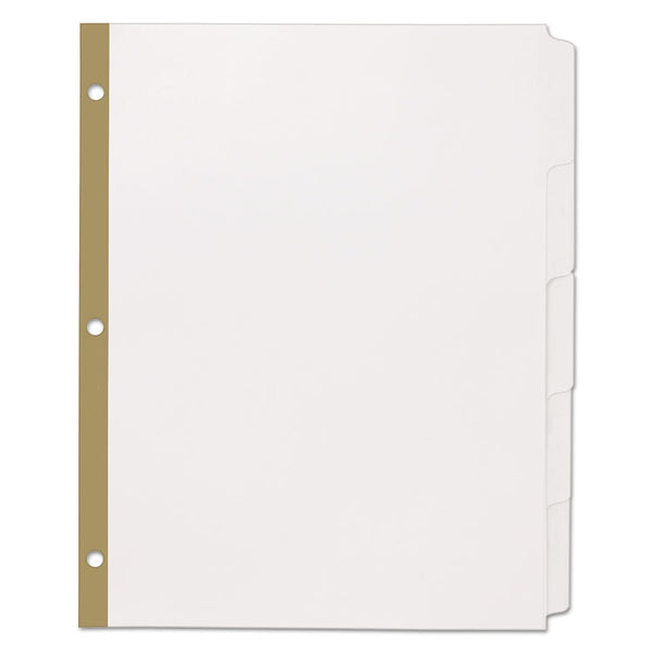 Office Essentials™ Index Dividers with White Labels, 5-Tab, 11 x 8.5, White, 5 Sets (AVE11336)