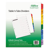 Avery&reg; Table 'n Tabs Dividers, 8-Tab, 1 to 8, 11 x 8.5, White, 1 Set (AVE11669)