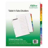 Avery&reg; Table 'n Tabs Dividers, 12-Tab, 1 to 12, 11 x 8.5, White, 1 Set (AVE11673)