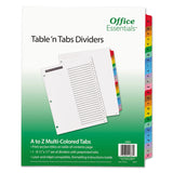 Office Essentials™ Table 'n Tabs Dividers, 26-Tab, A to Z, 11 x 8.5, White, Assorted Tabs, 1 Set (AVE11677)