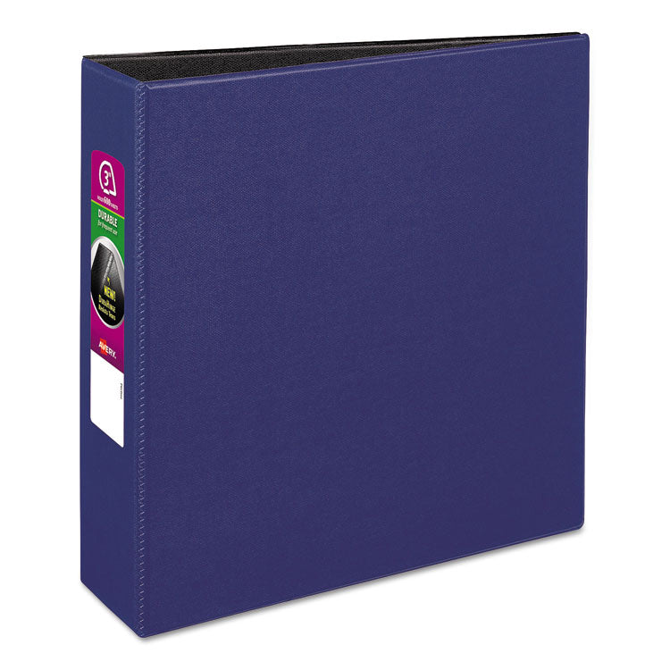 Avery® Durable Non-View Binder with DuraHinge and Slant Rings, 3 Rings, 3" Capacity, 11 x 8.5, Blue (AVE27651)