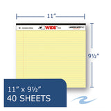 Roaring Spring® WIDE Landscape Format Writing Pad, Unpunched with Standard Back, Medium/College Rule, 40 Canary-Yellow 11 x 9.5 Sheets (ROA74501)