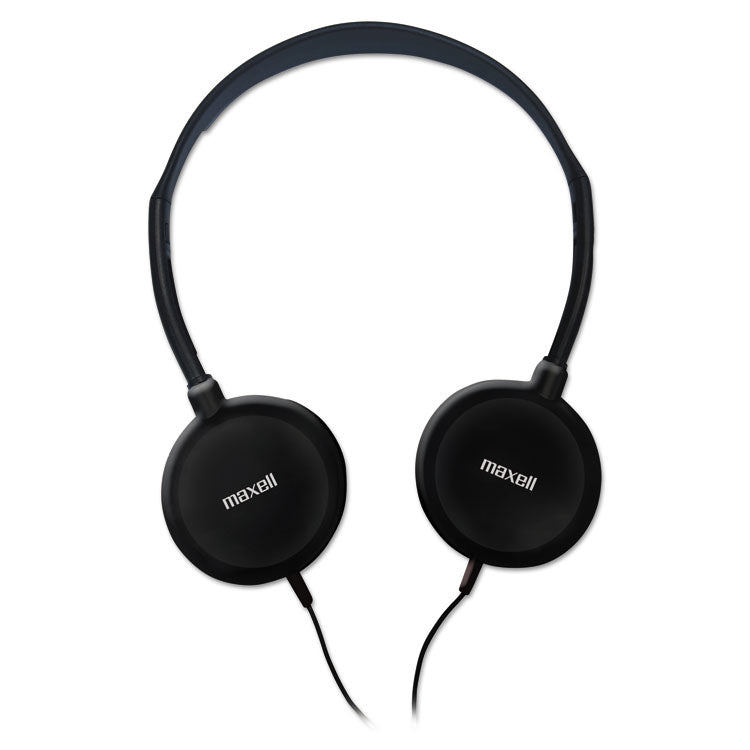 Maxell® HP-200 Stereo Headphones, 4 ft Cord, Silver (MAX190318) Each