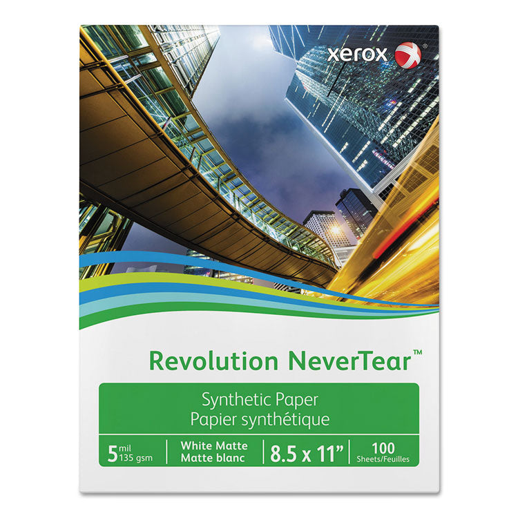xerox™ Revolution NeverTear, 5 mil, 8.5 x 11, Smooth White, 100 Sheets/Ream, 5 Reams/Carton (XER3R20172) Case of 500