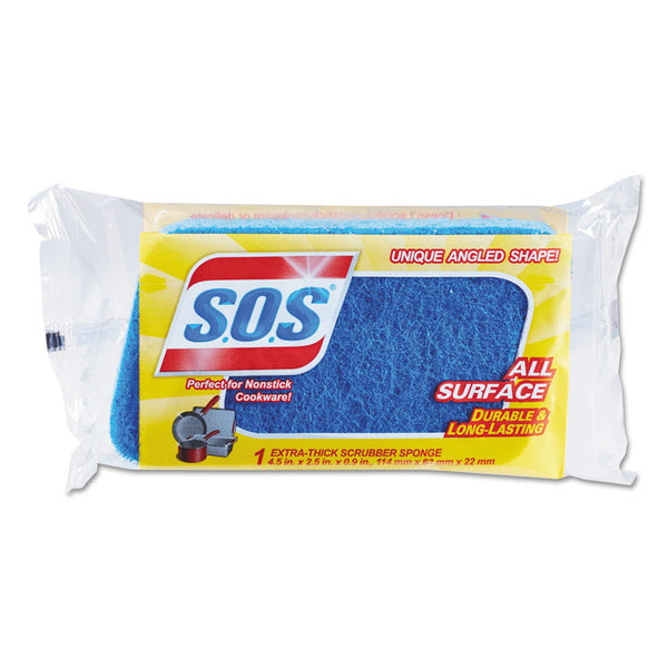 S.O.S.® All Surface Scrubber Sponge, 2.5 x 4.5, 0.9" Thick, Dark Blue, 12/Carton (CLO91017)