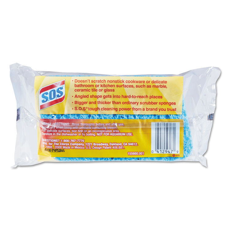 S.O.S.® All Surface Scrubber Sponge, 2.5 x 4.5, 0.9" Thick, Dark Blue, 12/Carton (CLO91017)