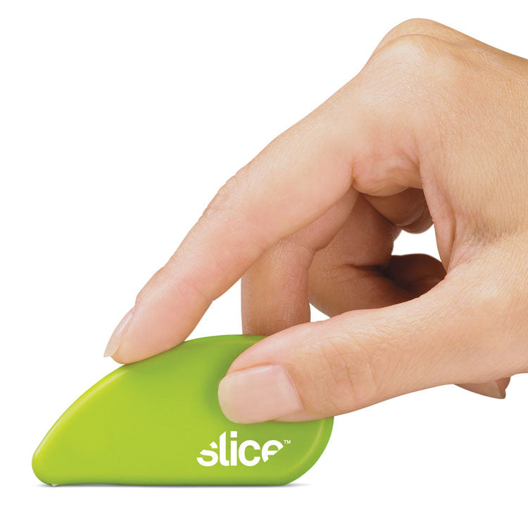 slice® Safety Cutters, Fixed, Non Replaceable Micro Safety Blade, 0.1" Ceramic Blade, 2.4" Plastic Handle, Green (SLI00200) Each
