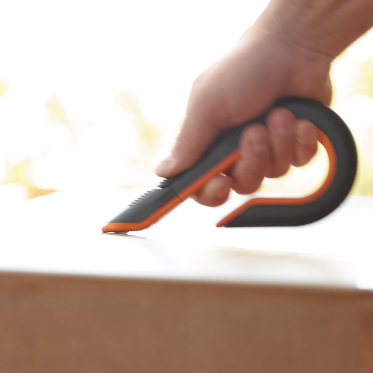slice® Box Cutters, Double Sided, Replaceable, 1.29" Carbon Steel Blade, 7" Nylon Handle, Gray/Orange (SLI10400) Each