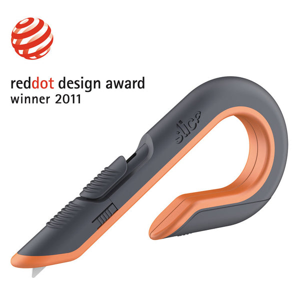 slice® Box Cutters, Double Sided, Replaceable, 1.29" Carbon Steel Blade, 7" Nylon Handle, Gray/Orange (SLI10400) Each