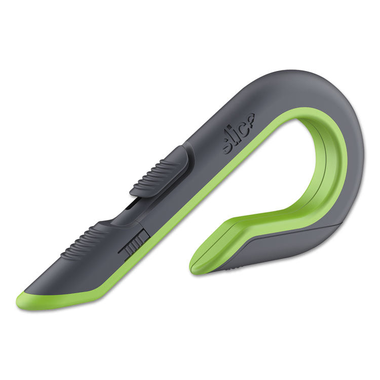 slice® Box Cutters, Double Sided, Replaceable, 1.29" Stainless Steel Blade, 7" Nylon Handle, Gray/Green (SLI10503) Each