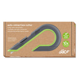 slice® Box Cutters, Double Sided, Replaceable, 1.29" Stainless Steel Blade, 7" Nylon Handle, Gray/Green (SLI10503) Each