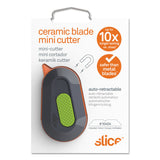 slice® Mini Cutters, Double Sided, Replaceable, 1.29" Stainless Steel Blade, 2.5" Nylon Handle, Gray/Green (SLI10514) Each