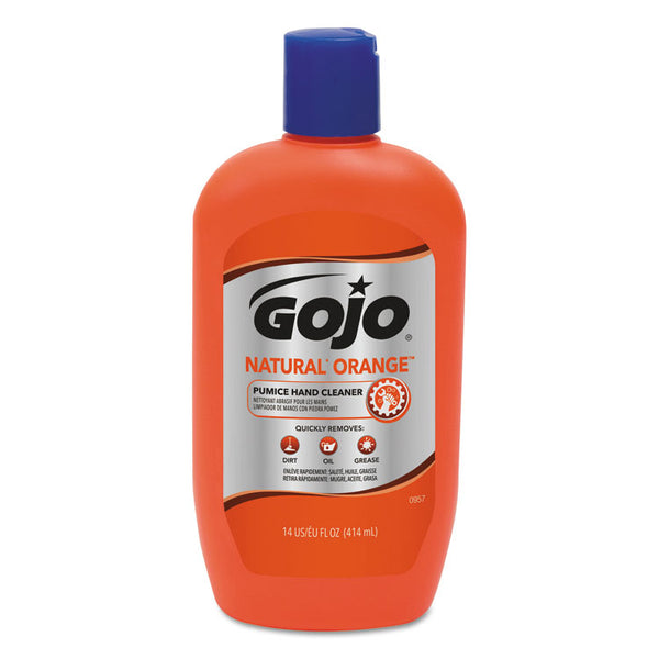 GOJO® NATURAL ORANGE Pumice Hand Cleaner, Citrus, 14 oz Bottle, 12/Carton (GOJ095712CT) Case of 12