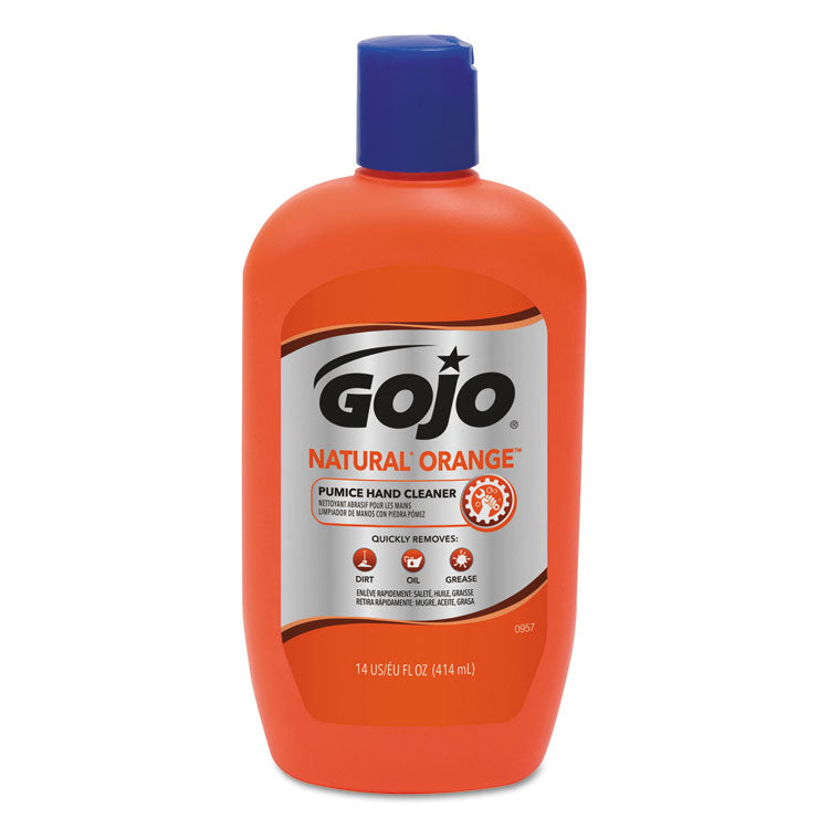 GOJO® NATURAL ORANGE Pumice Hand Cleaner, Citrus, 14 oz Bottle, 12/Carton (GOJ095712CT)