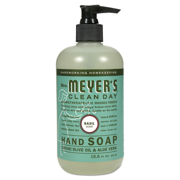 Mrs. Meyer's® Clean Day Liquid Hand Soap, Basil, 12.5 oz, 6/Carton (SJN651344)