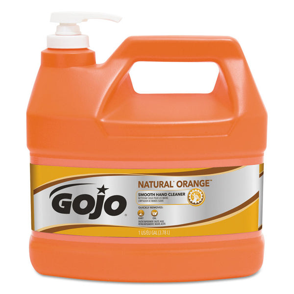 GOJO® NATURAL ORANGE Smooth Hand Cleaner, Citrus Scent, 1 gal Pump Dispenser, 4/Carton (GOJ094504) Case of 4