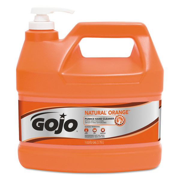GOJO® NATURAL ORANGE Pumice Hand Cleaner, Citrus, 1 gal Pump Bottle (GOJ095504EA)