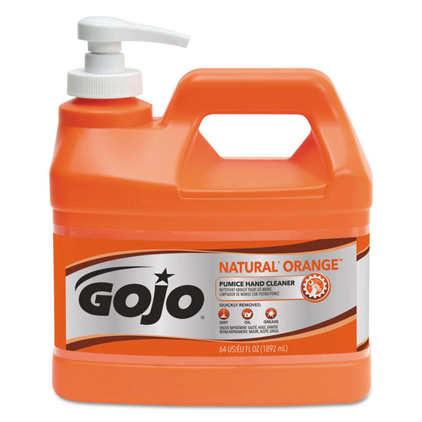 GOJO® NATURAL ORANGE Pumice Hand Cleaner, Citrus, 0.5 gal Pump Bottle, 4/Carton (GOJ095804)