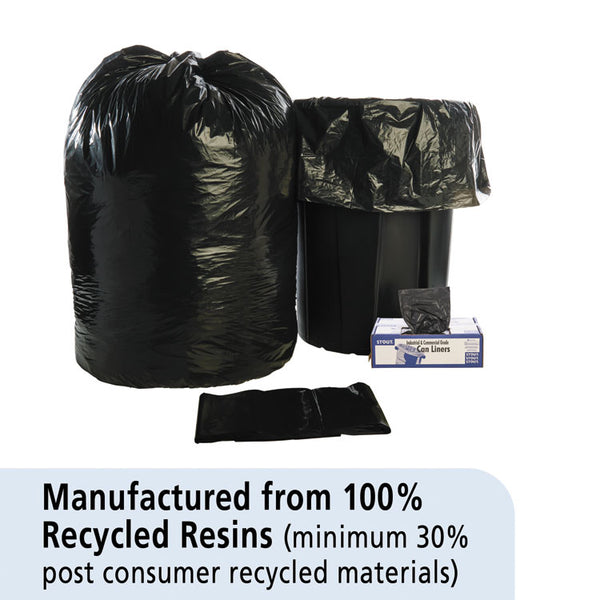 Stout® by Envision™ Total Recycled Content Plastic Trash Bags, 60 gal, 1.5 mil, 36" x 58", Brown/Black, 100/Carton (STOT3658B15)