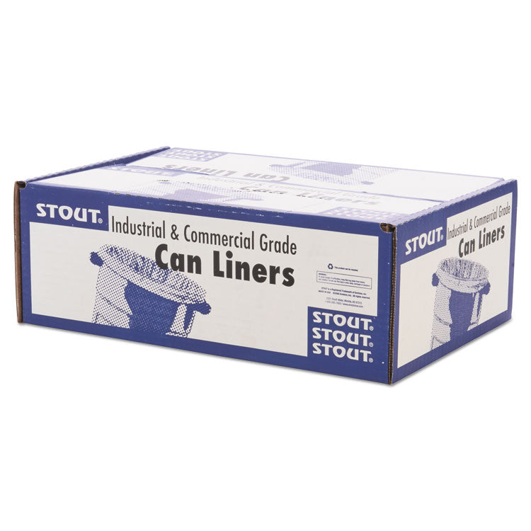 Stout® by Envision™ Total Recycled Content Plastic Trash Bags, 60 gal, 1.5 mil, 36" x 58", Brown/Black, 100/Carton (STOT3658B15) Case of 100