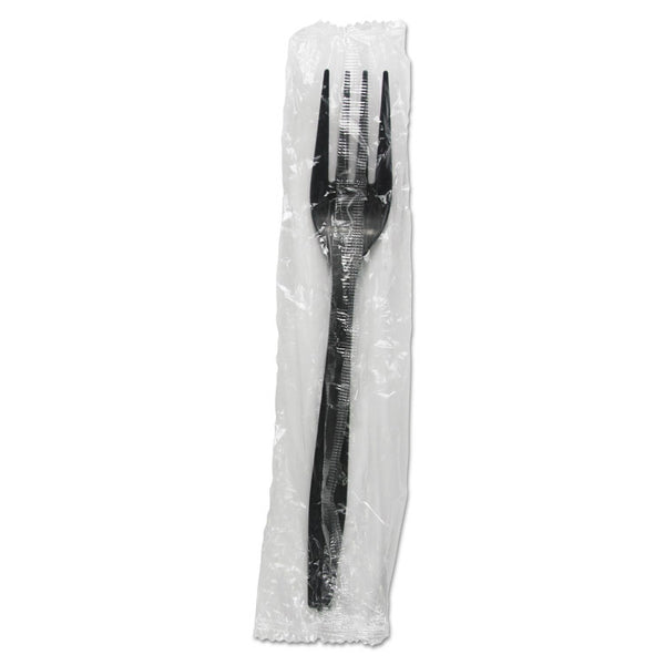 Boardwalk® Heavyweight Wrapped Polypropylene Cutlery, Fork, Black, 1,000/Carton (BWKFORKHWPPBIW) Case of 1000