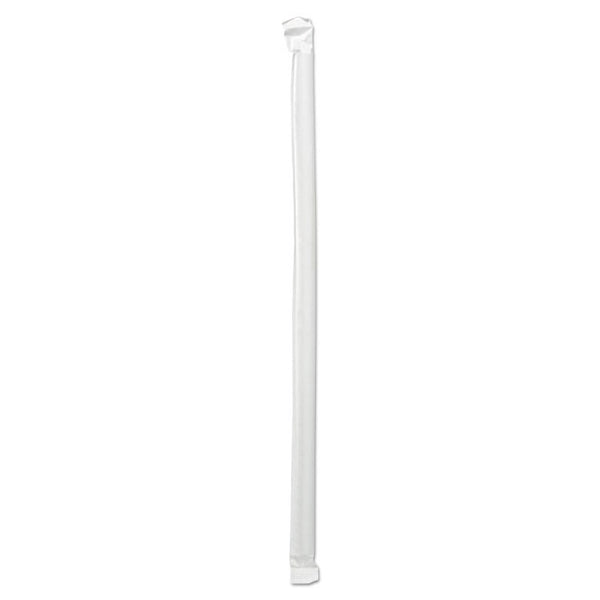 Boardwalk® Wrapped Giant Straws, 10.25", Polypropylene, Clear, 1,000/Carton (BWKJSTW1025CLR)