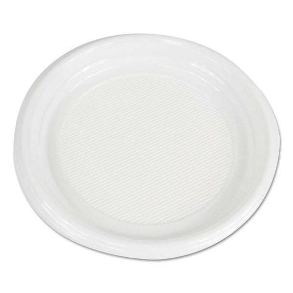 Boardwalk® Hi-Impact Plastic Dinnerware, Plate, 9" dia, White, 500/Carton (BWKPLTHIPS9WH)