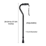 McKesson Offset Cane Steel 29-3/4 to 37-3/4 Inch Height Black (1065217_CS) 6/CS