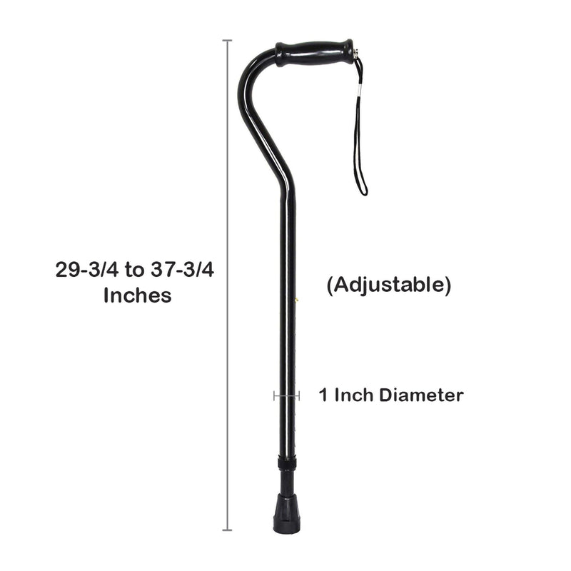 McKesson Offset Cane Steel 29-3/4 to 37-3/4 Inch Height Black (1065217_CS) 6/CS