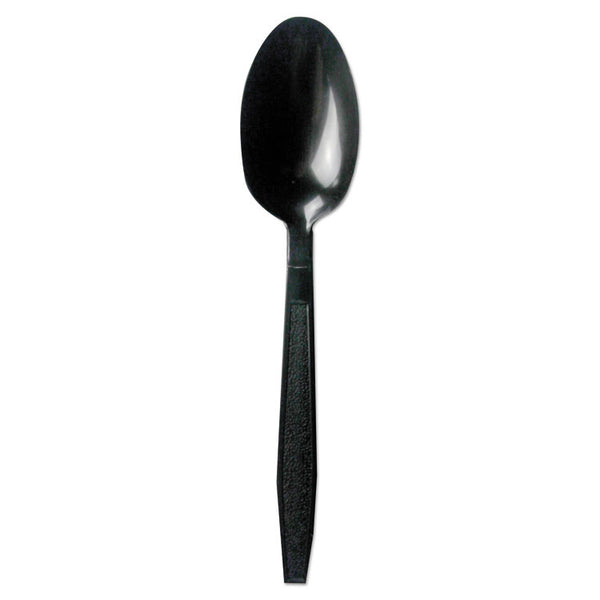 Boardwalk® Heavyweight Polypropylene Cutlery, Teaspoon, Black, 1000/Carton (BWKTEAHWPPBLA)