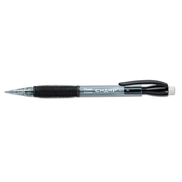 Pentel® Champ Mechanical Pencil Value Pack, 0.5 mm, HB (#2), Black Lead, Clear/Black Barrel, 24/Pack (PENAL15ASW2)