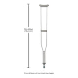 McKesson Underarm Crutches Tall Adult 5 Foot 10 Inch to 6 Foot 6 Inch User Height Aluminum Frame 350 lbs. Weight Capacity (1065231_PR) 1/PR