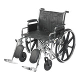 McKesson Bariatric Wheelchair Dual Axle Desk Length Arm Swing-Away Elevating Legrest Black Upholstery 22 Inch Seat Width Adult 450 lbs. Weight Capacity (1065281_EA) 1/EA