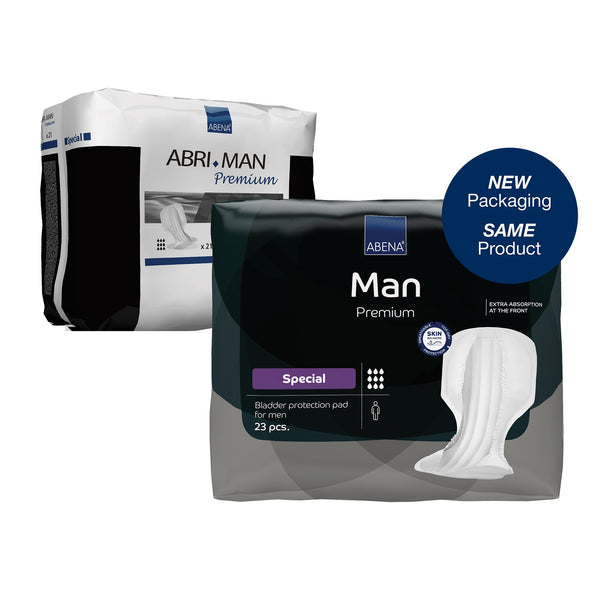 Abena® Premium Man Special Bladder Control Pad 14.5 X 28.7 Inch Heavy Absorbency Fluff / Polymer Core One Size Fits Most (1218244_PK) 23/PK