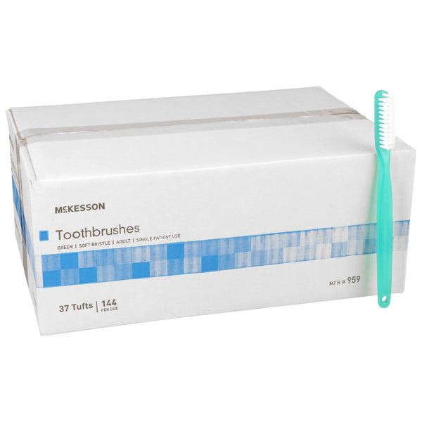 McKesson Toothbrush Green Adult Soft (888502_EA) 1/EA