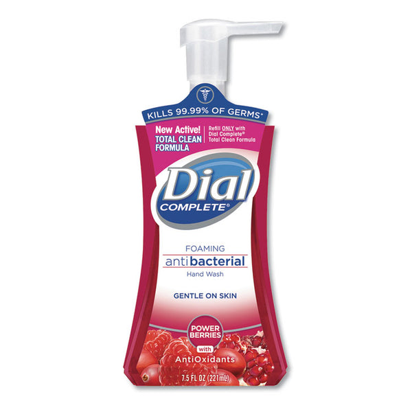 Dial® Antibacterial Foaming Hand Wash, Power Berries, 7.5 oz Pump Bottle, 8/Carton (DIA03016CT)