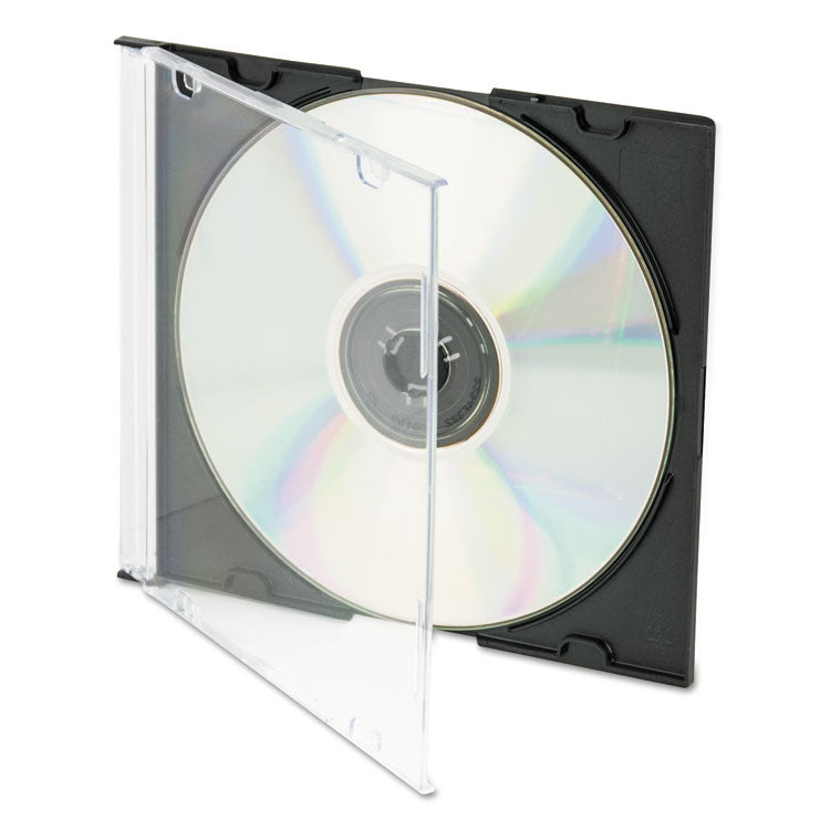 Innovera® CD/DVD Slim Jewel Cases, Clear/Black, 50/Pack (IVR85826) Pack of 50