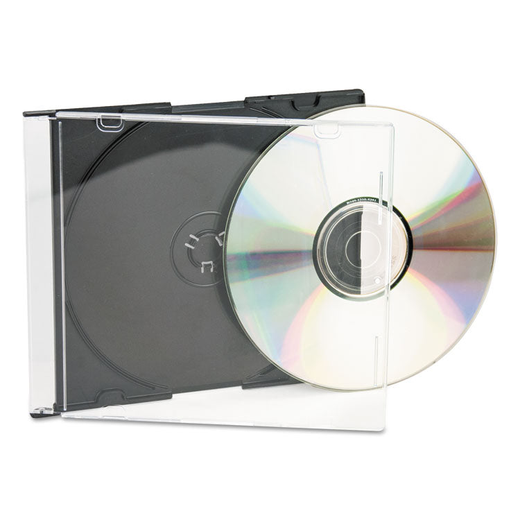 Innovera® CD/DVD Slim Jewel Cases, Clear/Black, 50/Pack (IVR85826) Pack of 50