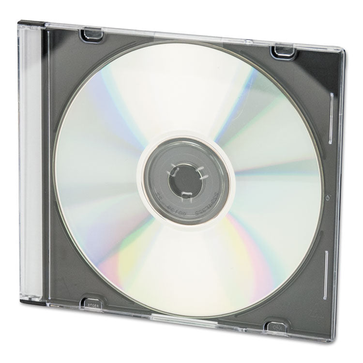 Innovera® CD/DVD Slim Jewel Cases, Clear/Black, 25/Pack (IVR85825) Pack of 25