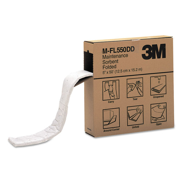 3M™ High-Capacity Maintenance Folded Sorbent, 10.5 gal, 5" x 50 ft (MMMMFL550DD)