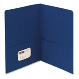 Smead™ Two-Pocket Folder, Textured Paper, 100-Sheet Capacity, 11 x 8.5, Dark Blue, 25/Box (SMD87854)