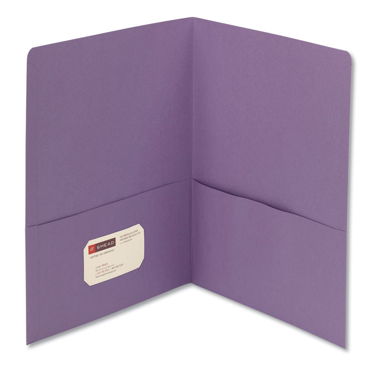 Smead™ Two-Pocket Folder, Textured Paper, 100-Sheet Capacity, 11 x 8.5, Lavender, 25/Box (SMD87865)
