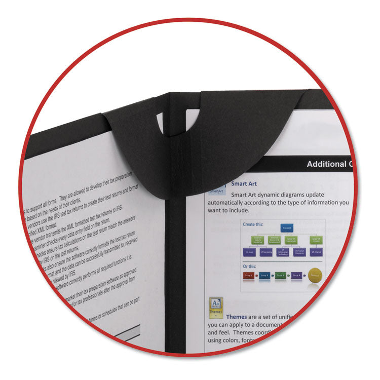 Smead™ Lockit Two-Pocket Folder, Textured Paper, 100-Sheet Capacity, 11 x 8.5, Black, 25/Box (SMD87981)