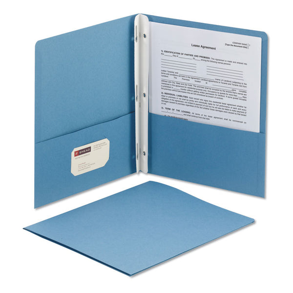 Smead™ 2-Pocket Folder with Tang Fastener, 0.5" Capacity, 11 x 8.5, Blue, 25/Box (SMD88052)